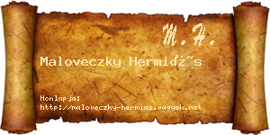 Maloveczky Hermiás névjegykártya